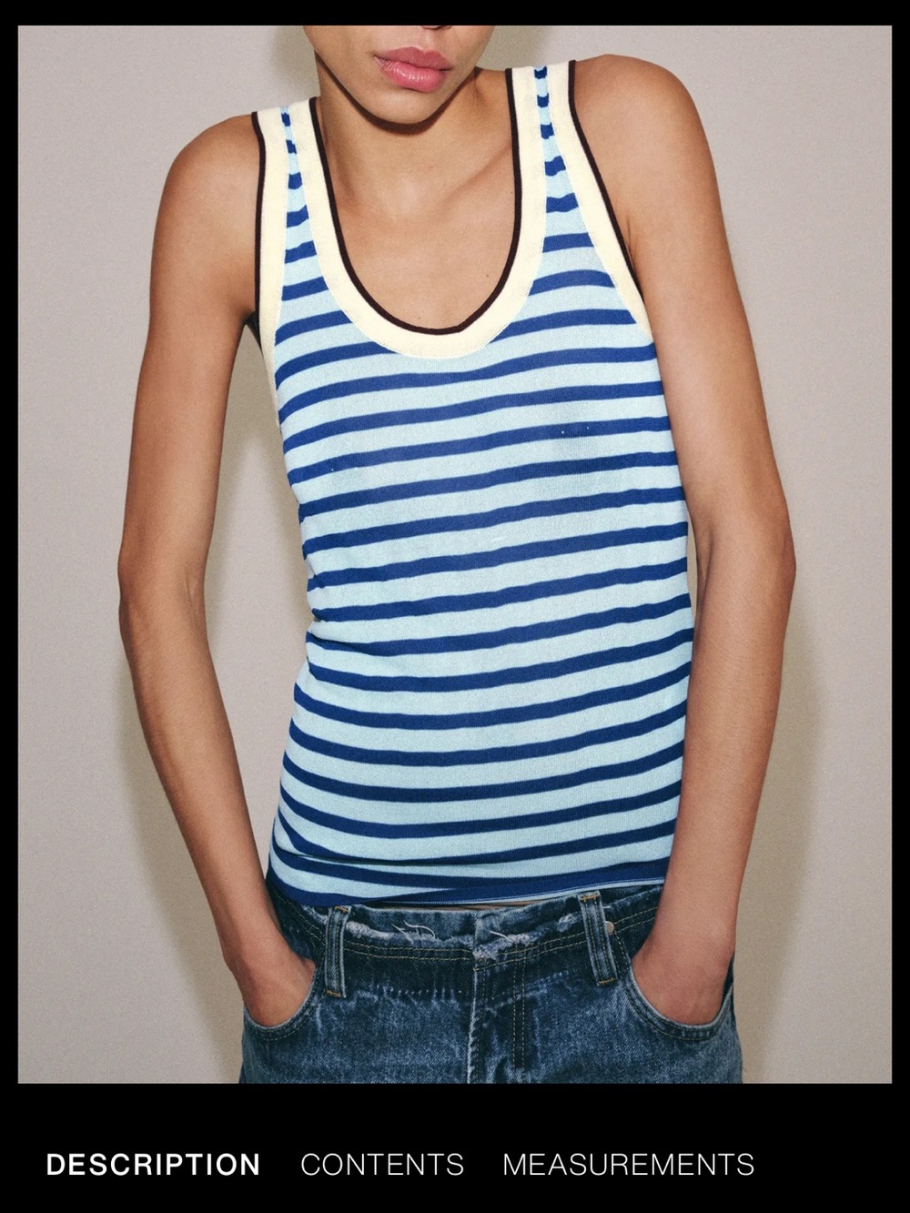 ISO Zara Striped Blue & White Knit Tank Top